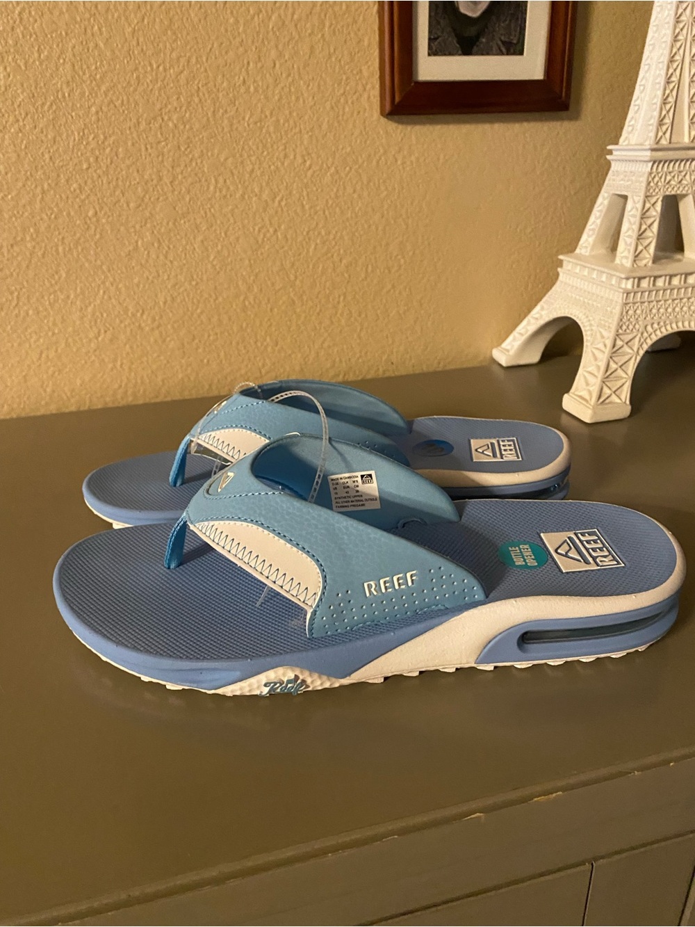 Reef Blue and White Men's Flip Flop Sandals
